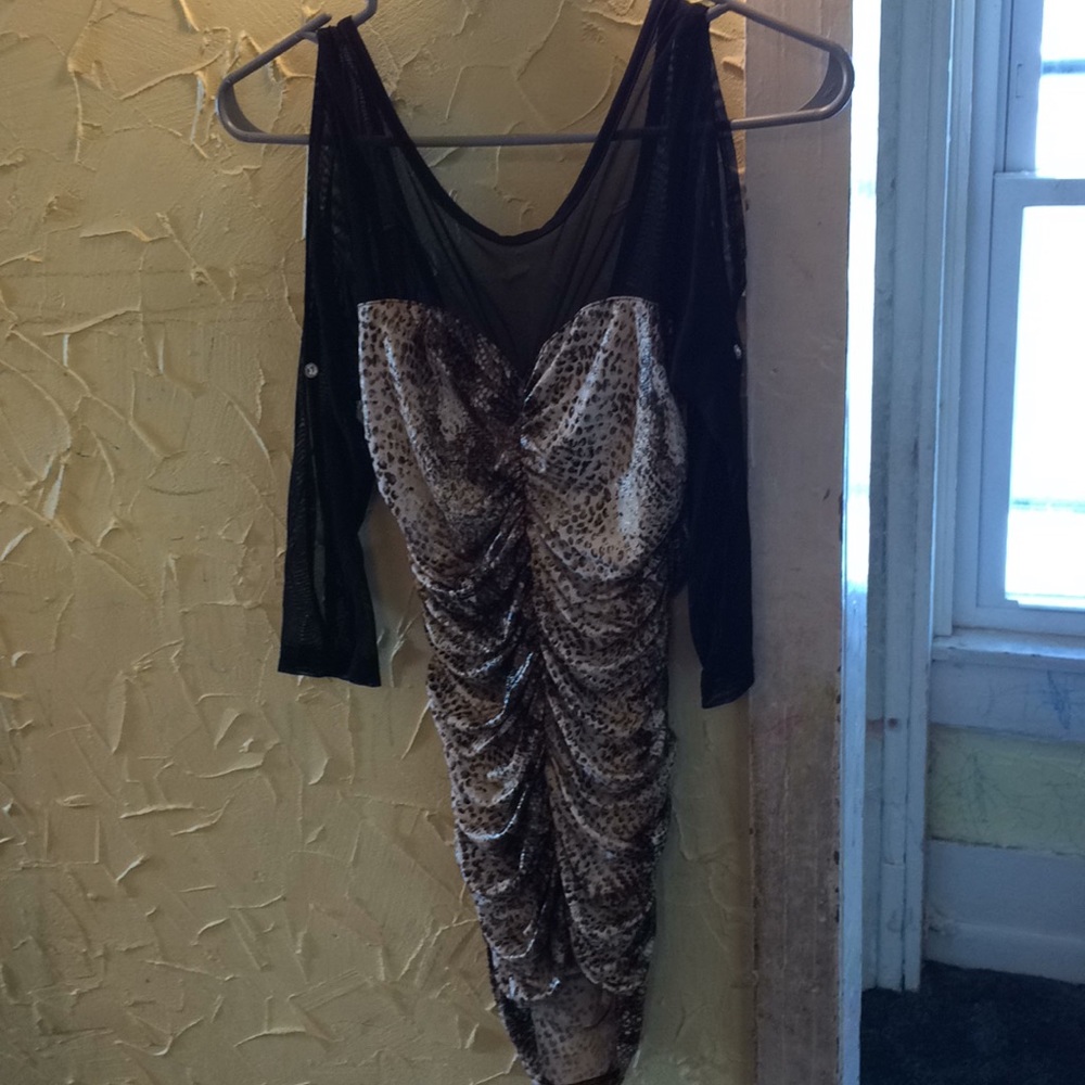 Flamingo (designer) Black/snake print mini dress